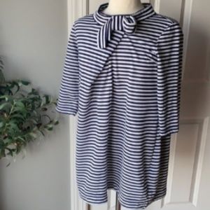 Vineyard Vines Nautical Navy and White Stripe Dress with bow